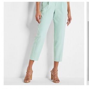 EXPRESS Pastel Green/ Mint Blue Columnist Pleated Ankle Pants Size 10